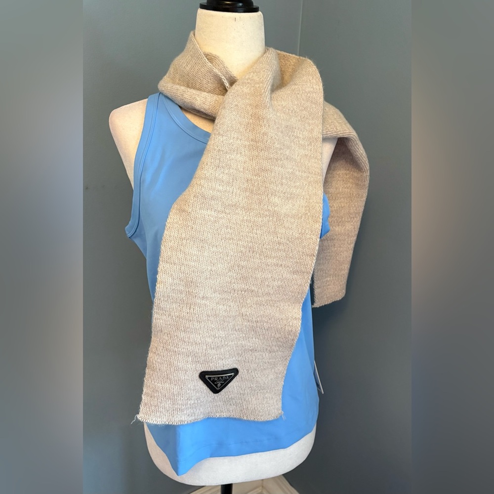 Prada Light Beige Wool Scarf - Picture 1 of 4